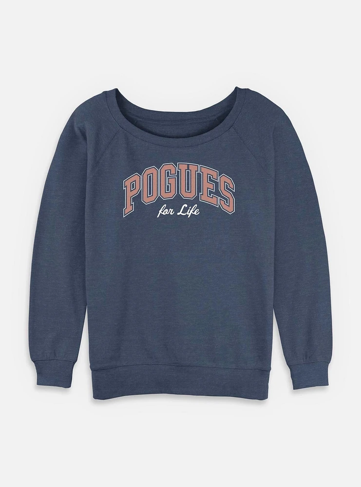 Outer Banks Pogues For Life Collegiate Womens Slouchy Sweatshirt