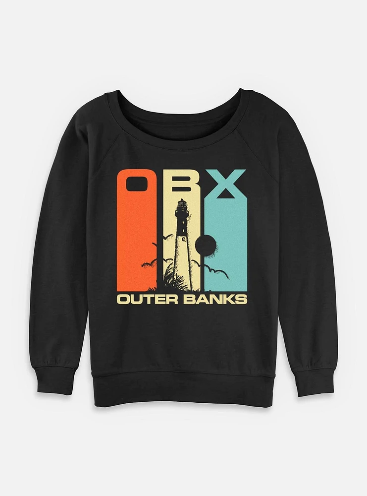 Outer Banks OBX Color Panels Womens Slouchy Sweatshirt