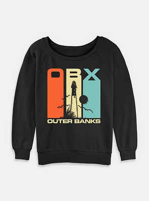 Outer Banks OBX Color Panels Womens Slouchy Sweatshirt