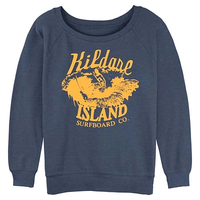 Outer Banks Kildare Island Surfboard Silhouette Womens Slouchy Sweatshirt