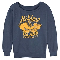 Outer Banks Kildare Island Surfboard Silhouette Womens Slouchy Sweatshirt