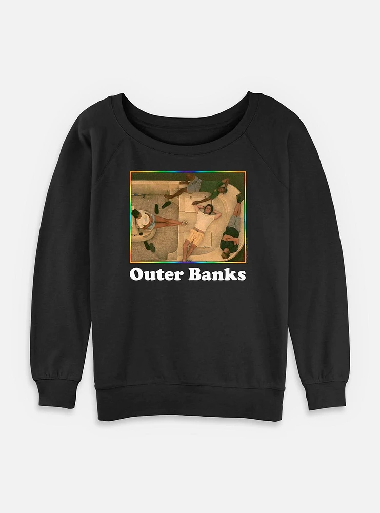 Outer Banks Chill Group Portrait Womens Slouchy Sweatshirt