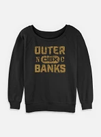 Outer Banks Distressed Logo Womens Slouchy Sweatshirt