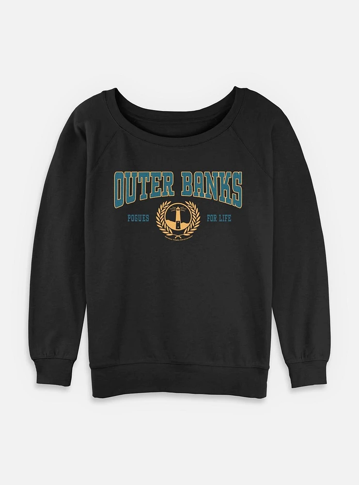 Outer Banks Collegiate Logo Womens Slouchy Sweatshirt