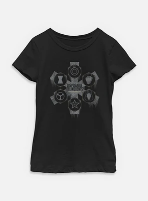 Marvel Thunderbolts* Disposable Delinquents Logos Youth Girls T-Shirt