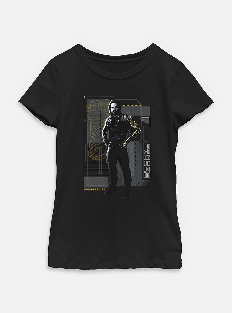 Marvel Thunderbolts* Bucky Barnes Pose Youth Girls T-Shirt