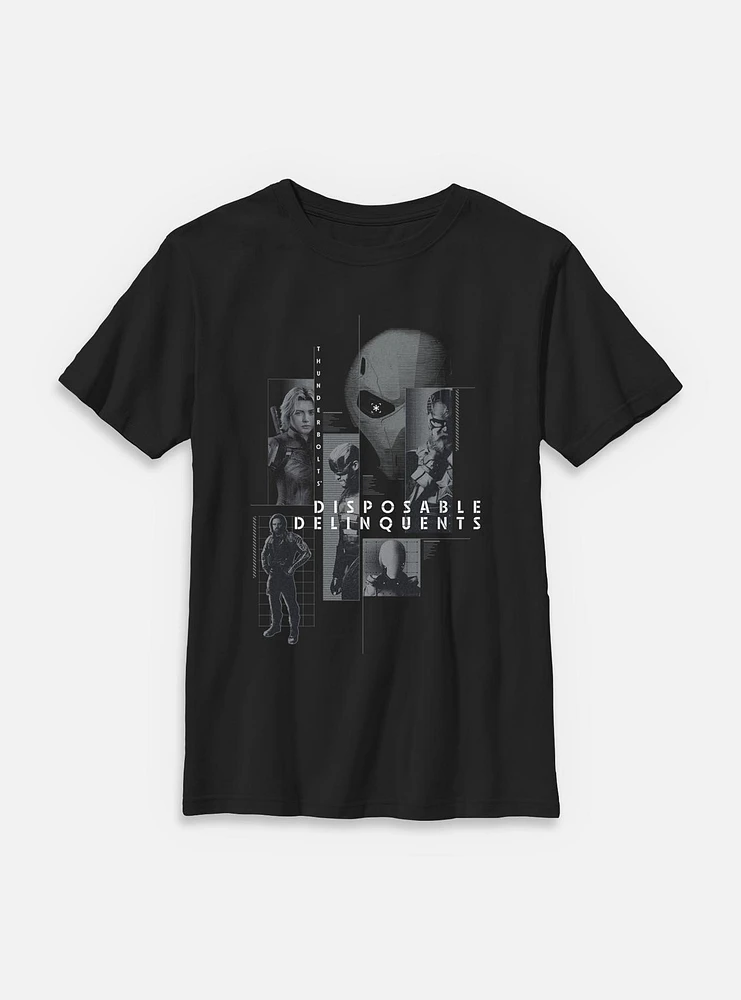 Marvel Thunderbolts* Disposable Delinquents Group Youth T-Shirt