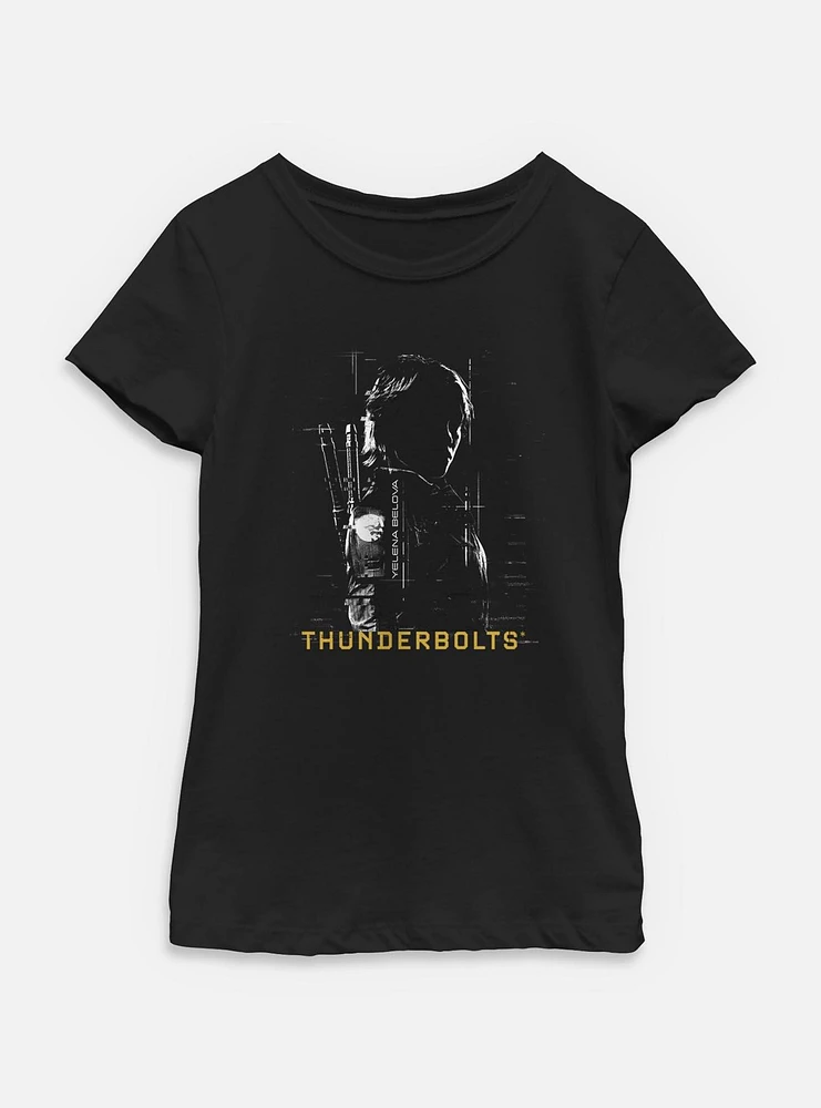 Marvel Thunderbolts* Yelena Belova Silhouette Youth Girls T-Shirt