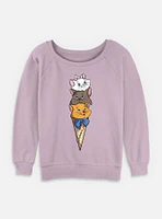 Disney The Aristocats Kitten Ice Cream Stack Womens Slouchy Sweatshirt
