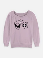 Deadpool 3 Best Bubs Scribbles Womens Slouchy Sweatshirt