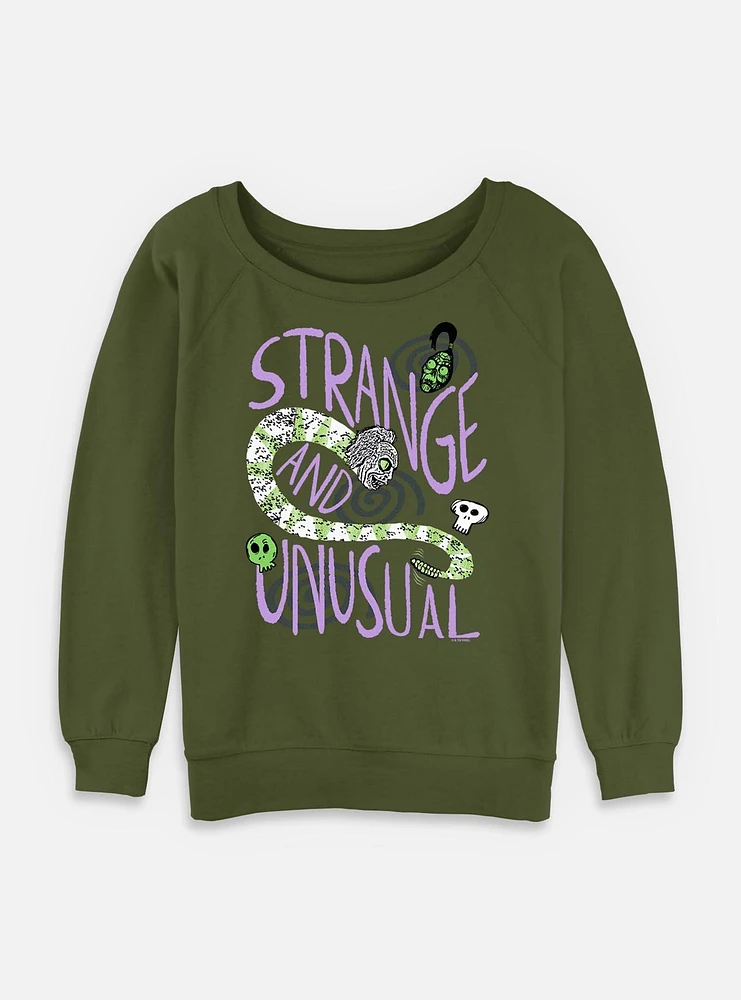 Beetlejuice Beetle Strange Womens Slouchy Sweatshirt