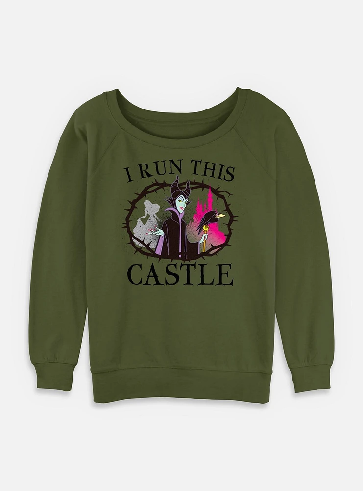 Disney Princesses I Run This Castle Womens Slouchy Sweatshirt