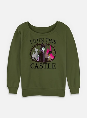 Disney Princesses I Run This Castle Womens Slouchy Sweatshirt