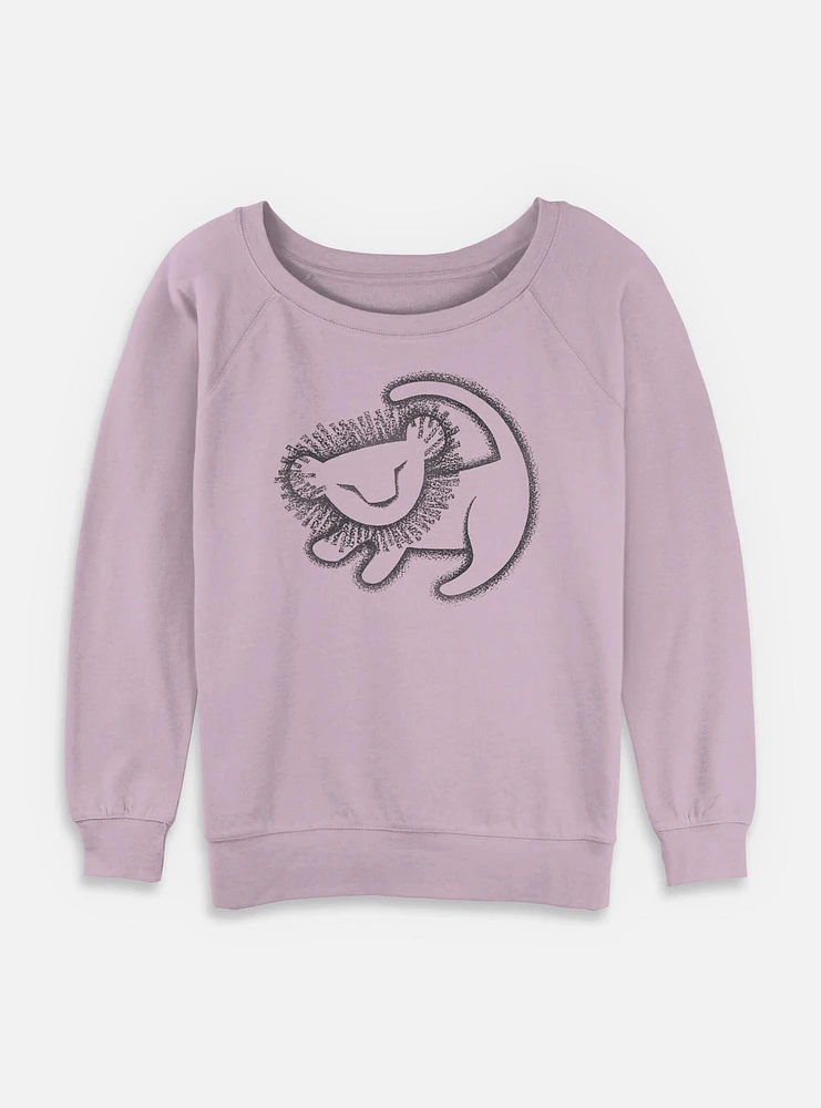 Disney The Lion King Cave Painting Womens Slouchy Sweatshirt