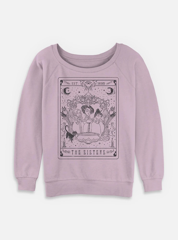 Disney Hocus Pocus The Sisters Tarot Womens Slouchy Sweatshirt