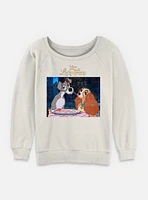 Disney Lady and the Tramp Share Spaghetti Womens Slouchy Sweatshirt
