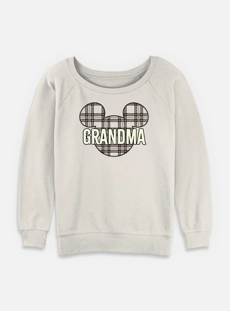 Disney Mickey MouseGrandma PatternWomens Slouchy Sweatshirt