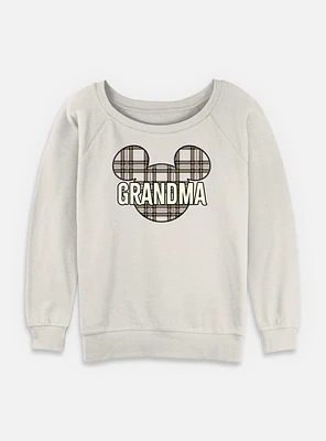 Disney Mickey MouseGrandma PatternWomens Slouchy Sweatshirt