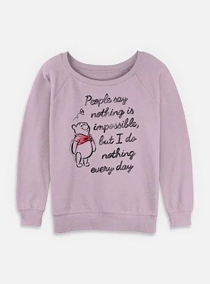 Disney Winnie The Pooh I Do Nothing Every Day Womens Slouchy Sweatshirt