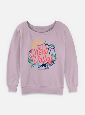 The Land Before Time Destination Great Valley Womens Slouchy Sweatshirt