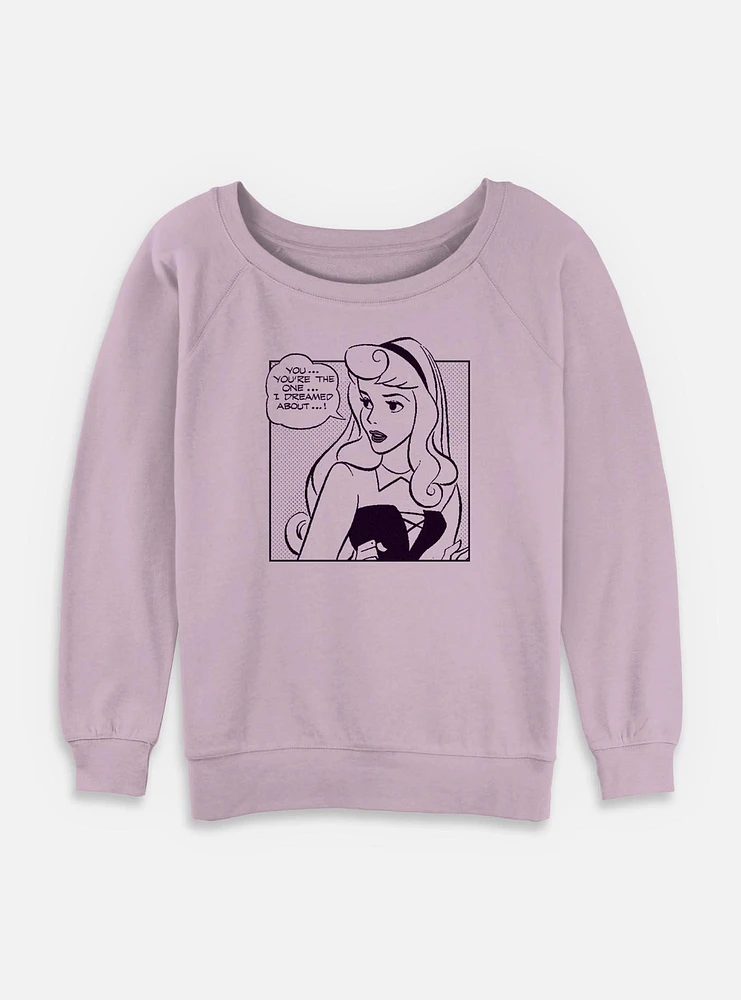 Disney Sleeping Beauty Youre The One I Dreamed About Comic Womens Slouchy Sweatshirt