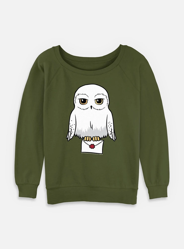 Harry Potter Anime Hedwig Mail Womens Slouchy Sweatshirt