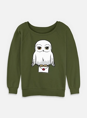 Harry Potter Anime Hedwig Mail Womens Slouchy Sweatshirt