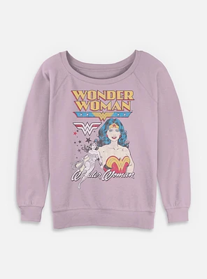 DC Comics Wonder Woman Vintage Womens Slouchy Sweatshirt