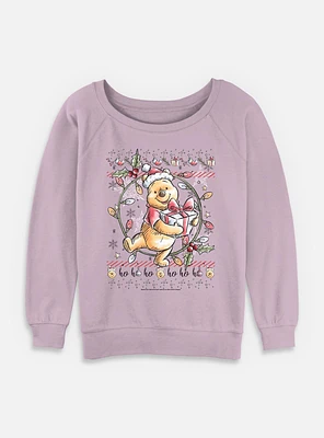 Disney Winnie The Pooh Christmas Bear Womens Slouchy Sweatshirt