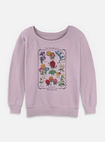 Disney Alice Wonderland Flowers Womens Slouchy Sweatshirt