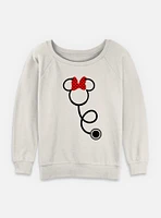 Disney Minnie Mouse Stethoscope Womens Slouchy Sweatshirt