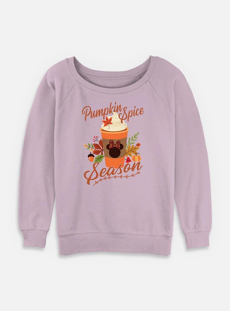 Disney Minnie Mouse Pumpkin Spice Womens Slouchy Sweatshirt