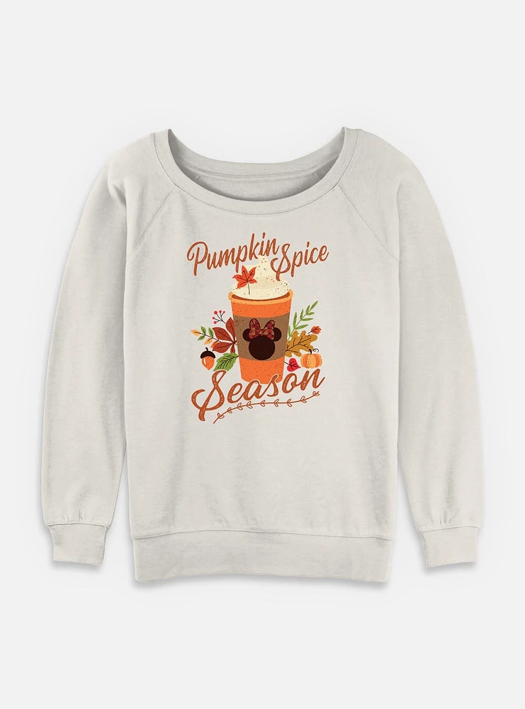 Disney Minnie Mouse Pumpkin Spice Womens Slouchy Sweatshirt