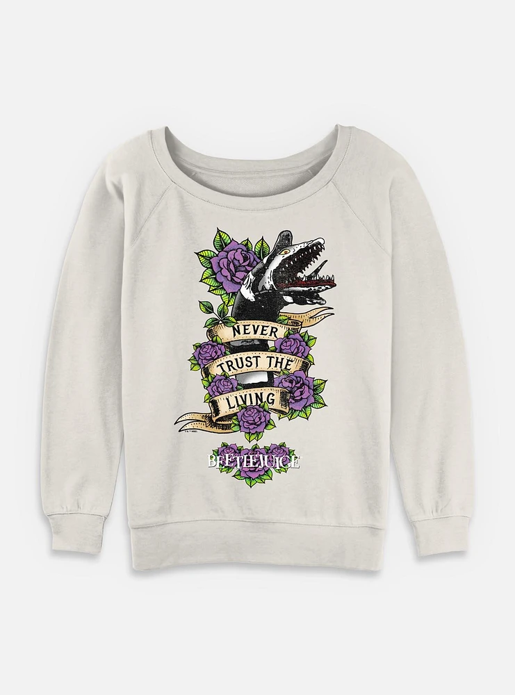 Beetlejuice Untrusting Sandworm Womens Slouchy Sweatshirt