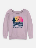 Jaws Amity Island Welcomes You Womens Slouchy Sweatshirt