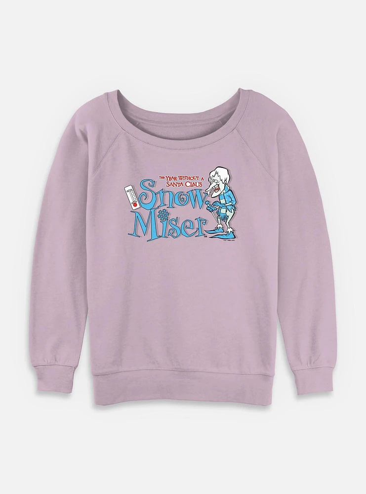 A Year Without Santa Snow Badge Womens Slouchy Sweatshirt