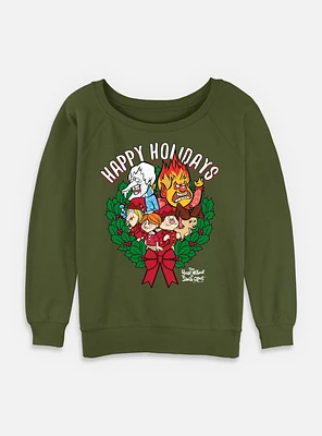 A Year Without Santa Wreath Group Womens Slouchy Sweatshirt