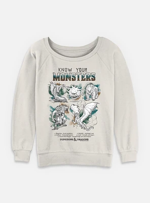 Dungeons & Dragons Know Your Monsters Womens Slouchy Sweatshirt