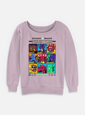 Dungeons & Dragons Monster Select Screen Womens Slouchy Sweatshirt