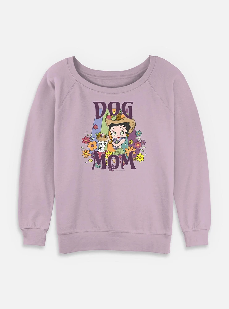 Betty Boop Dog Mom Womens Slouchy Sweatshirt