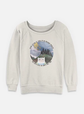 Adventure Time Finn and Jake Focus On Whats Real Womens Slouchy Sweatshirt