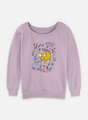 Adventure Time Jake Sketch Womens Slouchy Sweatshirt