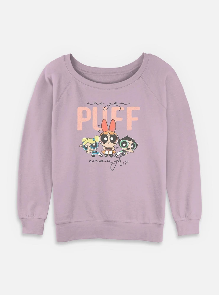 The Powerpuff Girls Puff Enough Womens Slouchy Sweatshirt