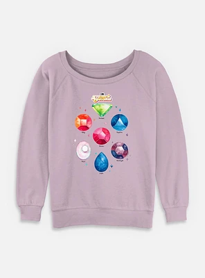 Steven Universe Watercolor Gems Womens Slouchy Sweatshirt