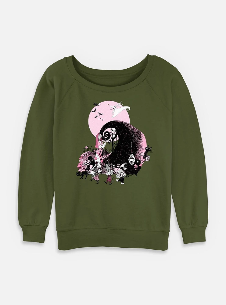 The Nightmare Before Christmas Scare Group Womens Slouchy Sweatshirt