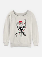 The Nightmare Before Christmas Santa Jack Lights Womens Slouchy Sweatshirt