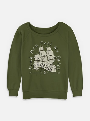 Disney Pirates of the Caribbean Vintage Black Pearl Womens Slouchy Sweatshirt