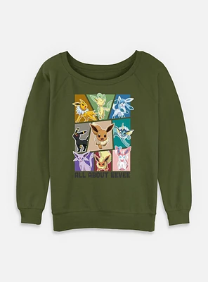 Pokemon All About Eevee Womens Slouchy Sweatshirt
