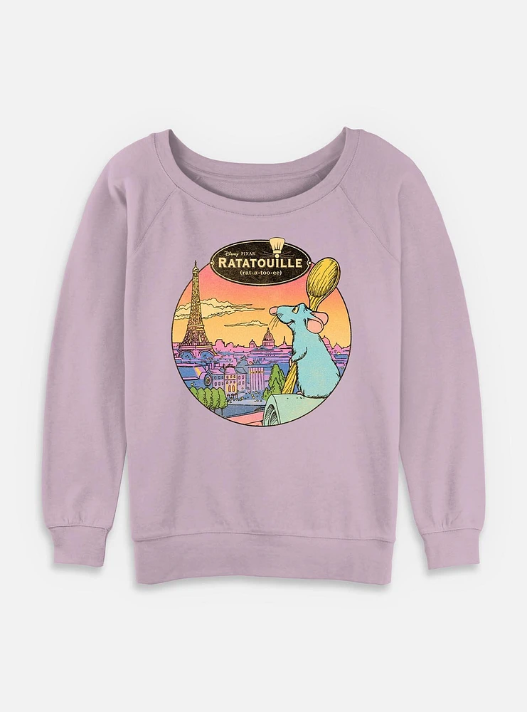 Disney Pixar Ratatouille Le Rat Parisian Womens Slouchy Sweatshirt