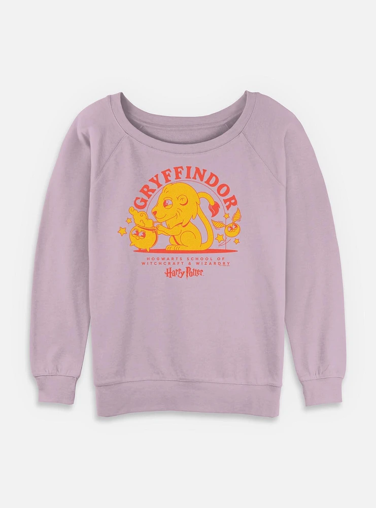 Harry Potter Witchcraft Gryffindor Womens Slouchy Sweatshirt